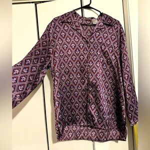 Silky Brocade Intimate Moods Vintage Sleepshirt Size Large